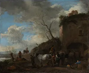 Arriving Prints: Riders at a Blacksmith's, c1650-1655