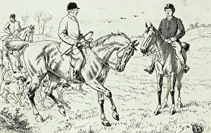 Hunting Dress Prints: Three Riders at a Hunt, 1867/83. Creator: Francis Arthur Fraser