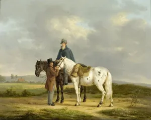 Reins Prints: Two Riders in a Landscape, 1817. Creator: Anthony Oberman