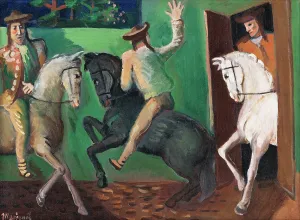 Stable Prints: Riders (On Horses), 1936. Creator: Cyprian Majernik