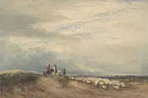 Cox David The Elder Gallery: Riders with Sheep near an Estuary, 1830. Creator: David Cox the elder