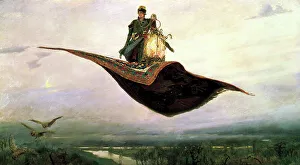 Magic Prints: Riding a Flying Carpet, 1880. Artist: Viktor Mihajlovic Vasnecov