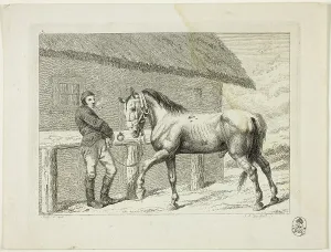 Leaning Back Prints: Riding School and Horses, 1806. Creator: Johann Adolph Darnstedt