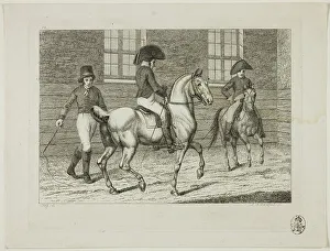 Riding School Prints: Riding School and Horses, 1806. Creator: Johann Adolph Darnstedt