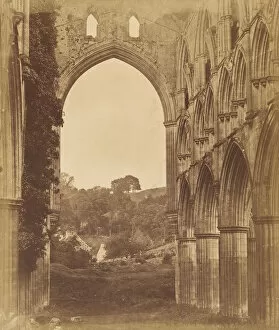 Rievaulx Abbey. Interior of the Choir, 1850s. Creator: Joseph Cundall