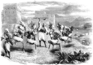 Moroccan Prints: Riffian nuptial dance in Tangier, 1860