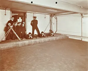 Supervision Prints: Rifle shooting lesson, Jews Free School, Stepney, London, 1908