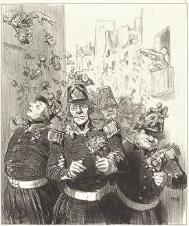 Welcoming Party Prints: Rifolard est plus charme que jamais... 1848. Creator: Honore Daumier
