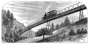 Viaduct Prints: The Righi Mountain Railway, Switzerland, 1871. Creator: Crane