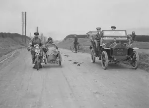 Hillman Prints: Right: Darracq Vehicle Reg. No. CT529 Left: Unidentified motorcycle Artist: Bill Brunell