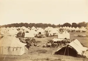 Bullocks Prints: Right Flank of Governor Generals Camp, 1858-61. Creator: Unknown