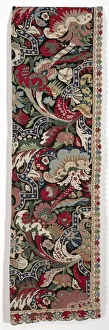Right Half of a Pair of Needlework Bed Hangings in the Bizarre style, 1710-1720. Creator: Unknown