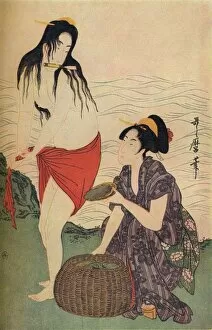 Black Hair Gallery: Right hand panel of The Pearl Divers triptych by Utamaro, c1797-98, (1936). Creator