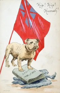 Morale Prints: The Right Precedes the Force, French WWI postcard, 1914-1918