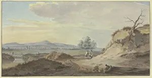Coal Prints: On the right, a sandy slope with a withered tree