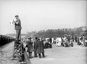 Riley 1985 cc competing in the JCC International Trophy, Brooklands, 2 May 1936. Artist