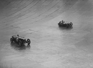 Barc Prints: Riley 9 Brooklands and Austin 7 racing at a BARC meeting, Brooklands, Surrey, 1931 Artist