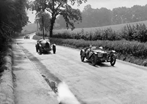 Rac Tt Prints: Riley 9 Brooklands of E Maclure and Bugatti Type 43 of JF Field, RAC TT, Ards Circuit