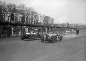 Castle Donington Prints: Riley and Alta racing at Donington Park, Leicestershire, c1930s. Artist: Bill Brunell