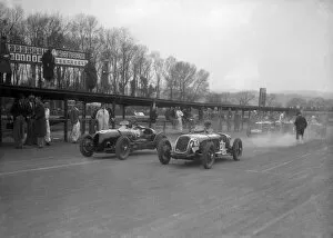 Castle Donington Gallery: Riley and Alta racing at Donington Park, Leicestershire, c1930s. Artist: Bill Brunell