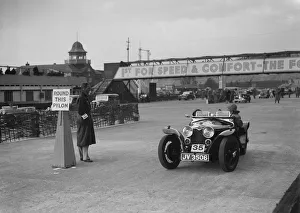 Junior Car Club Prints: Riley Imp competing in the JCC Rally, Brooklands, Surrey, 1939. Artist: Bill Brunell