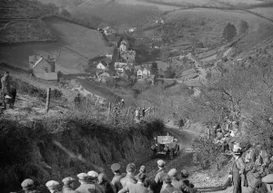 Exmoor Prints: Riley Tourer competing in the MCC Lands End Trial, Beggars Roost, Devon, 1928 or 1929