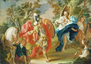 Eleventh Century Prints: Rinaldo and Armida in the Magic Forest, 1730-1738. Creator: Anton Kern