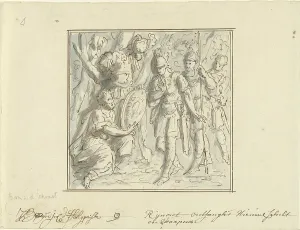 Gerusalemme Liberata Prints: Rinaldo gets new weapons, 1677-1755. Creator: Elias van Nijmegen