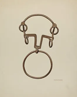 Equestrian Equipment Prints: Ring Bit, c. 1938. Creator: Gordena Jackson