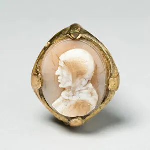 Cameo Prints: Ring with Cameo Portrait of Girolamo Savonarola, Italy, c. 1500-c. 1550. Creator: Unknown