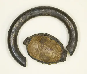 Ring: Cowroid with Sistrum and Pendant Uraeui, Egypt, New Kingdom