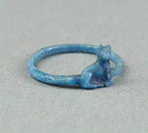 14th Century Bc Prints: Ring: Figure of Seated Cat, Egypt, New Kingdom, Dynasty 18 (about 1390 BCE)