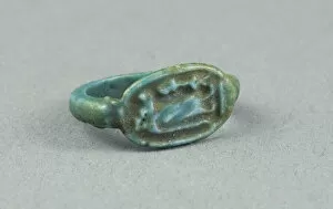 14th Century Bc Gallery: Ring: Figure of Tawaret (Thoeris), with sa (protection) sign, Egypt, New Kingdom