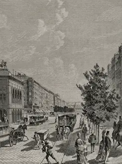 Ringstrasse and exterior of the State Opera, Vienna, 1878. Creator: August Stefan Kronstein