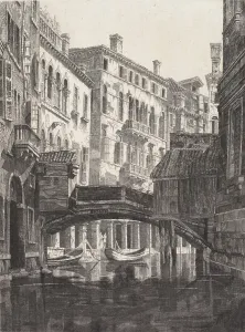 Gondolas Prints: Rio dei Santi Apostoli, Venice, 1930. Creator: John Taylor Arms