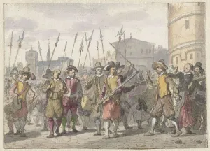Riot at the conviction of Cornelis Halewijn and Herman Jansz. in Antwerp in 1559, (1652-1659). Creator: Jacob van der Ulft