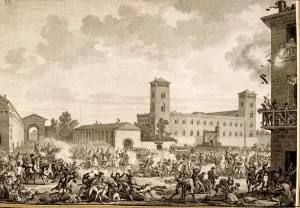 National Library Prints: Riot of Pavia on 05 / 27 / 1796, engraving