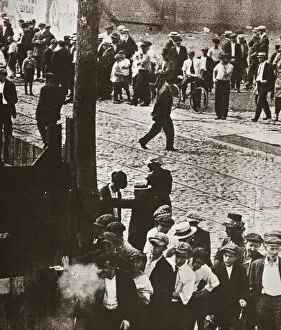 Bayonne Gallery: Riot during a strike by Standard Oil workers, Bayonne, New Jersey, USA, 1915. Artist