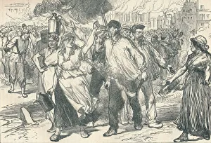 Rioters and petroleuses firing public buildings in Paris during the Paris Commune, 1871 (1906)