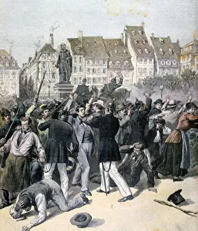 Rioting in Place Kleber, Strasbourg, 1893