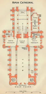 Ground Plan Prints: Ripon Cathedral, c20th Century. Artist: John Bartholomew