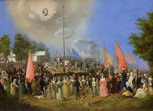 Inauguration Prints: Rising of the Kosciuszko Mound, 1838. Creator: Jan Nepomucen Bizanski