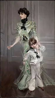 Stylish Collection: Ritratto della signora Hugo e suo figlio, 1898. Creator: Boldini, Giovanni (1842-1931)