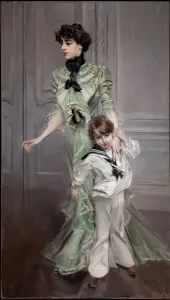 Boldini Prints: Ritratto della signora Hugo e suo figlio, 1898. Creator: Boldini, Giovanni (1842-1931)