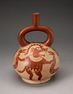 Ritual Vessel Depicting a Masked Deity with Serpents, 100 B.C./A.D. 500. Creator: Unknown Ritual Vessel Depicting a Masked Deity with Serpents, 100 B.C./A.D. 500. Creator: Unknown