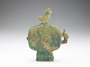 Ritual Vessel Prints: Ritual vessel (huo) with bird stopper, Eastern Zhou dynasty, 8th century BCE