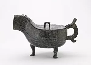 Semi Precious Stone Gallery: Ritual vessel (yi) with cover, Eastern Zhou dynasty, 6th century BCE. Creator: Unknown