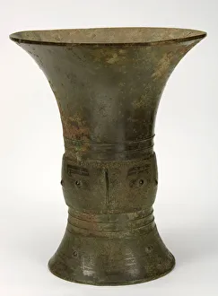 Ceremonial Object Prints: Ritual wine container (zun) with taotie and dragons, Late Shang dynasty, ca