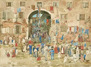 Castello Prints: Riva degli Schiavoni, Castello (Venice), 1898. Creator: Maurice Brazil Prendergast