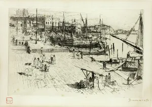 Duvenek Frank Prints: The Riva, Looking Towards the Grand Ducal Palace, 1880. Creator: Frank Duveneck